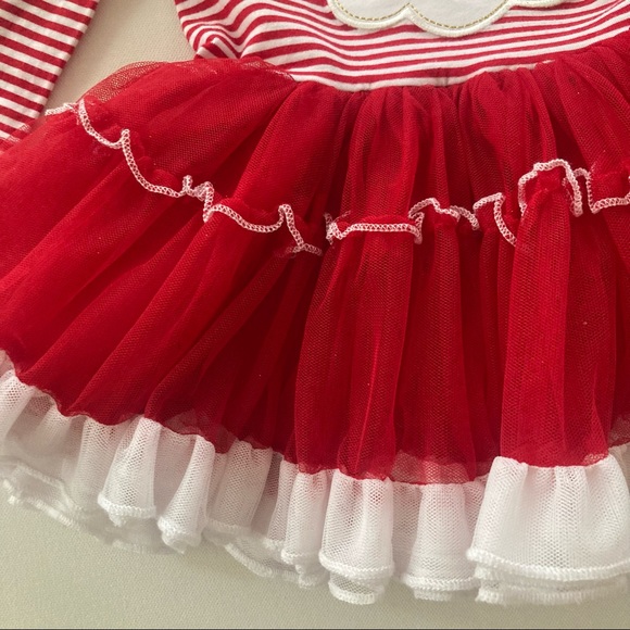 Baby Girl 18 Months Santa Holiday Christmas Outfit Tutu Top Set Red - Picture 5 of 7